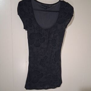 Express Dark Floral Short Sleeve Tee